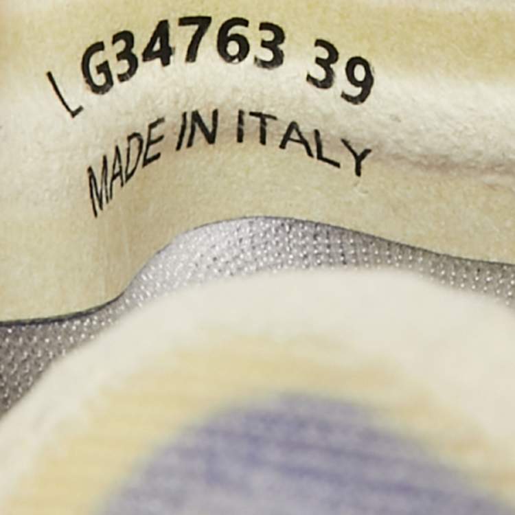 Pre Owned Chanel Purple/White Net And Fabric Lyrca Logo Trainers Sneakers Size 39
