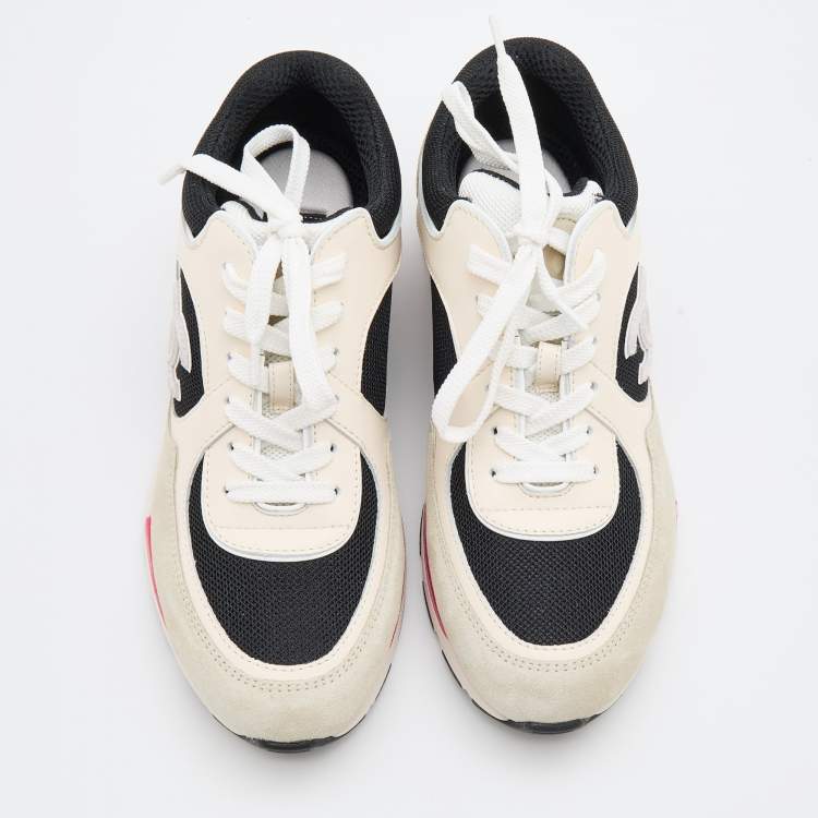 Pre Owned Chanel Multicolor Suede and Mesh CC Low Top Sneakers Size 37.5