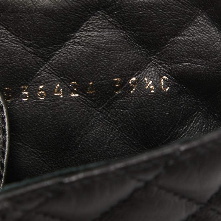 Pre Owned Chanel Black Leather Interlocking CC Logo Combat Boots Size 39.5