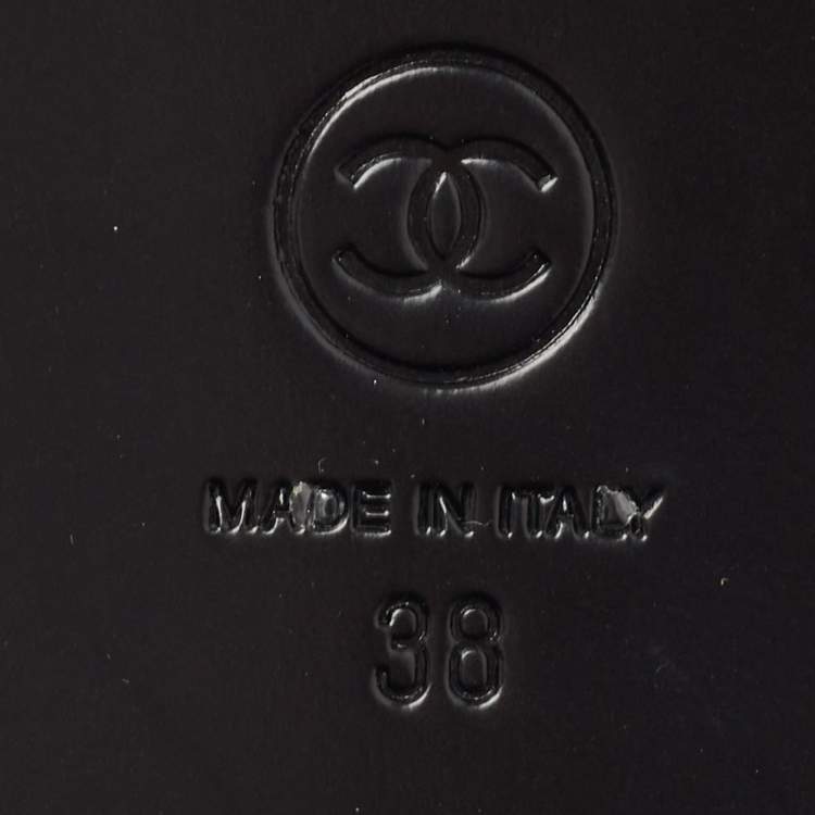 Pre Owned Chanel Black Black Leather Ankle Boots Size 38