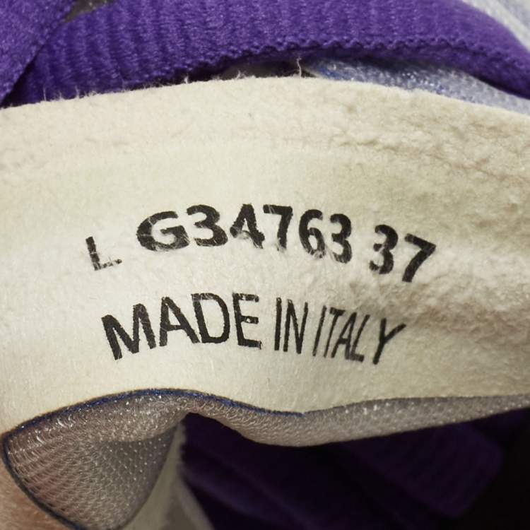 Pre Owned Chanel Purple/White Mesh CC Low Top Sneakers Size 37