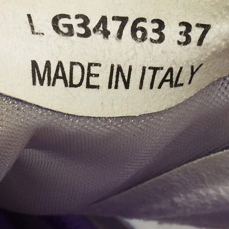 Pre Owned Chanel Purple/White Mesh CC Low Top Sneakers Size 37