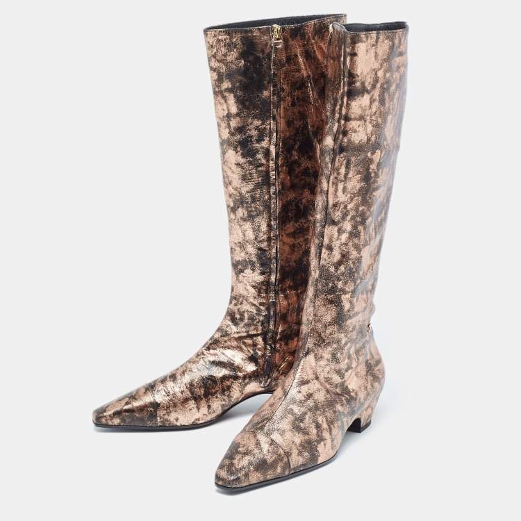 Chanel metallic boots sale