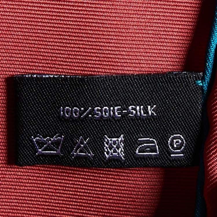 Pre Owned Chanel Coral Red CC Geometric Print Silk Scarf