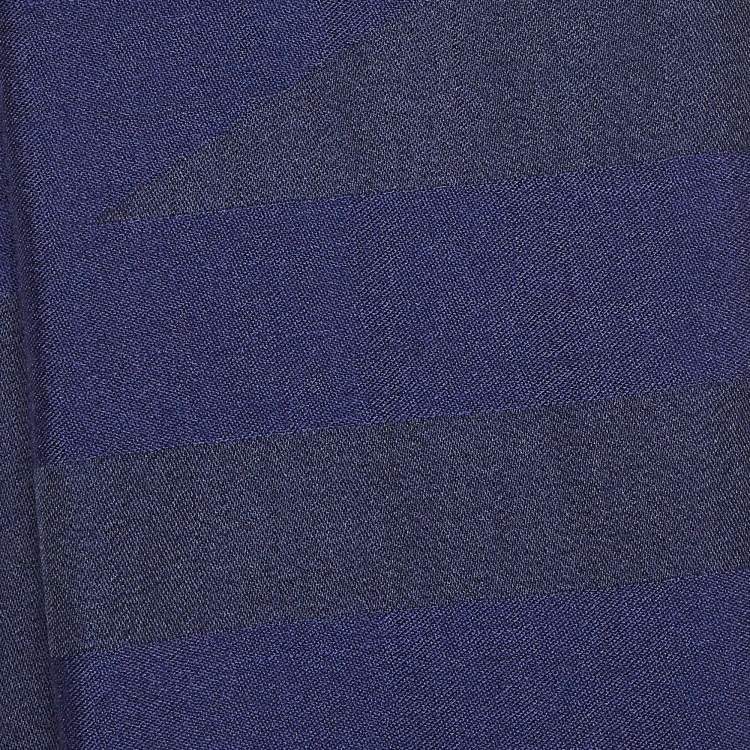Pre Owned Chanel Blue  Logo Cashmere Scarf