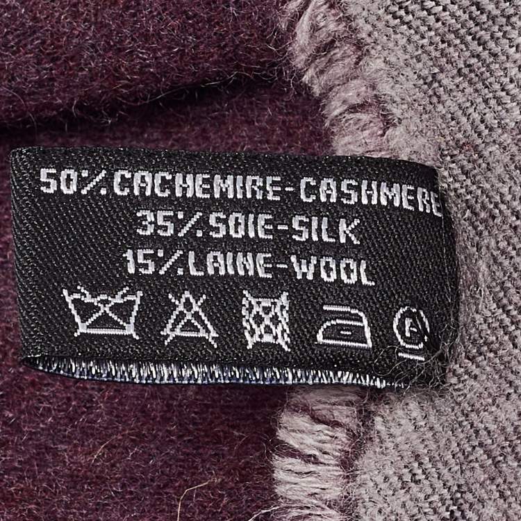 Pre Owned Chanel Multicolor Logo Pattern Cashmere and Silk Raw Edge Scarf