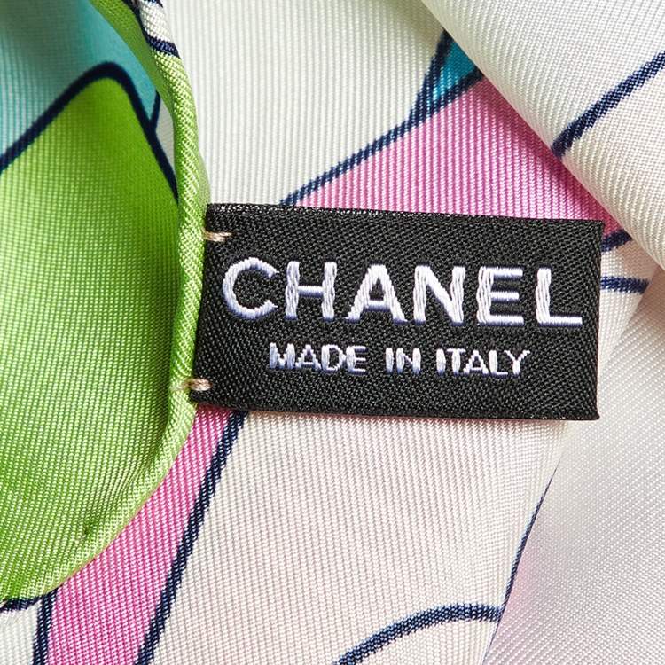 Pre Owned Chanel Multicolor CC Umbrella Print Silk Square Scarf