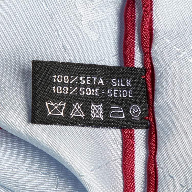 Pre Owned Chanel Pale Blue CC Splash Print Silk Square Scarf