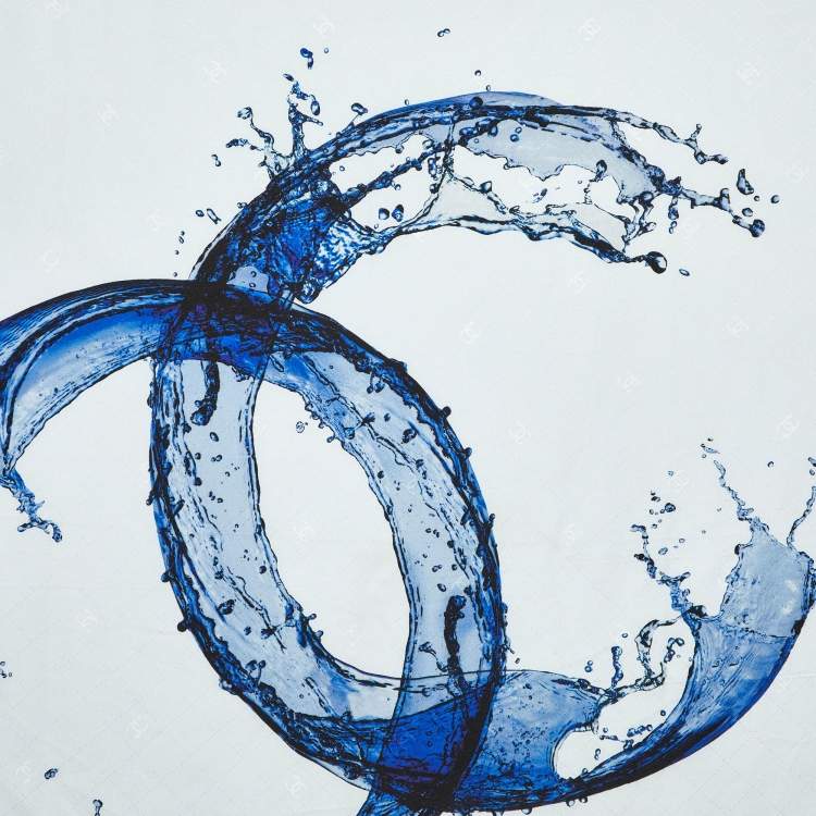 Pre Owned Chanel Pale Blue CC Splash Print Silk Square Scarf