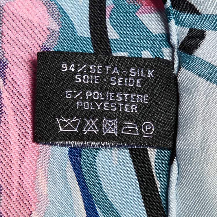 Pre Owned Chanel Multicolor Scribble Print Silk Square Scarf