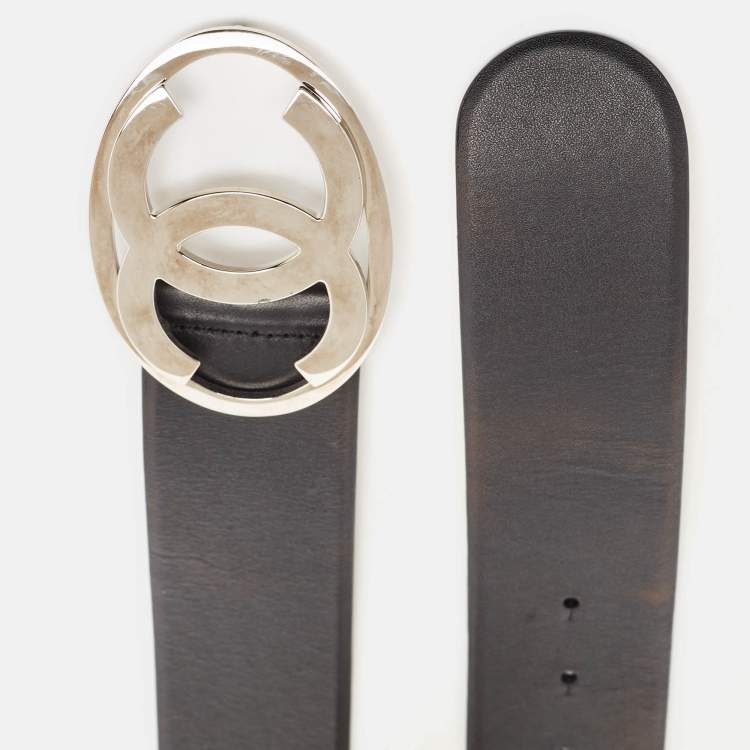 CHANEL 黒 レザー ベルト CCロゴ　MADE IN ITALY CHANEL NEW QUILTED BLACK LEATHER BELT WITH CC LOGO GOLD