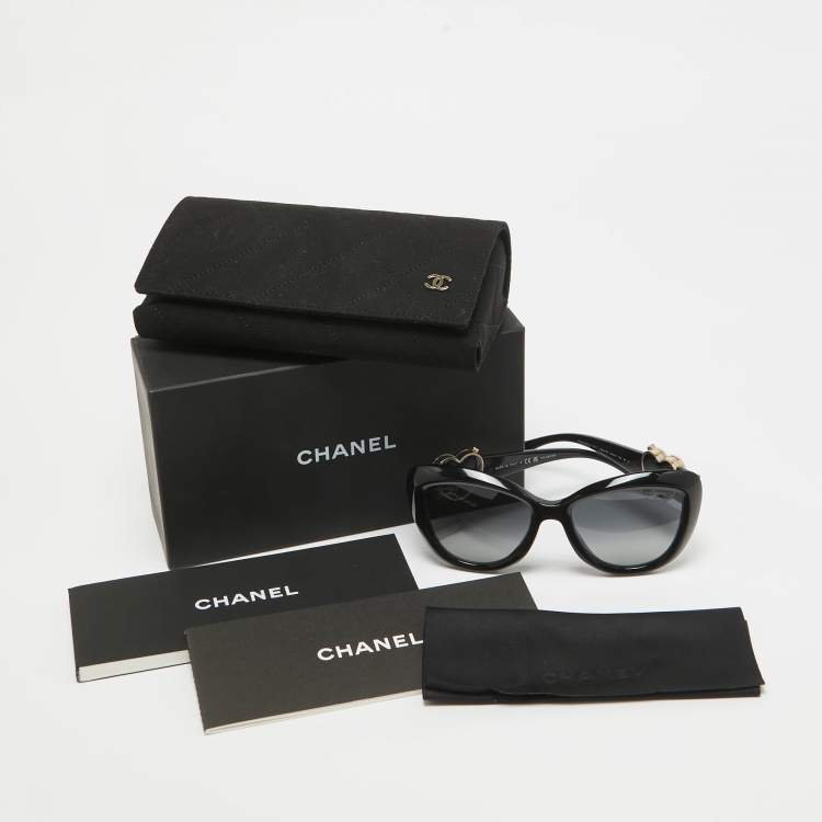Pre Owned Chanel Black Gradient 5517 CC Heart Butterfly Sunglasses
