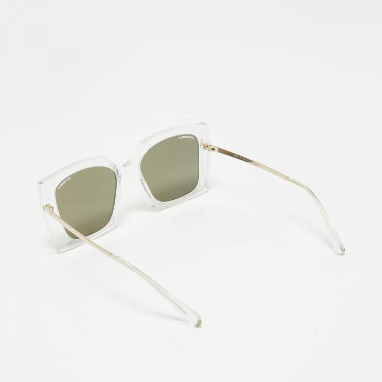 Pre Owned Chanel Gold 6051 Mirror Square Sunglasses