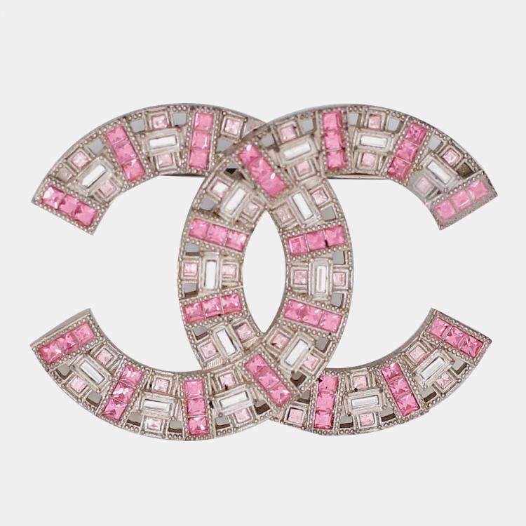 Pre Owned Chanel CC Rhinestone Brooch