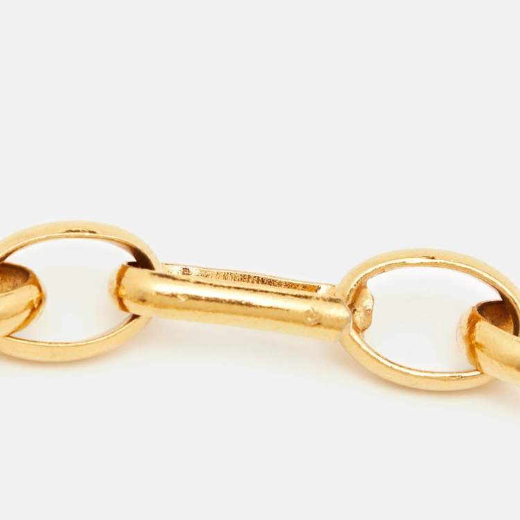 Pre Owned Chanel Vintage Gold Tone CC Logo Pendant Chain Belt