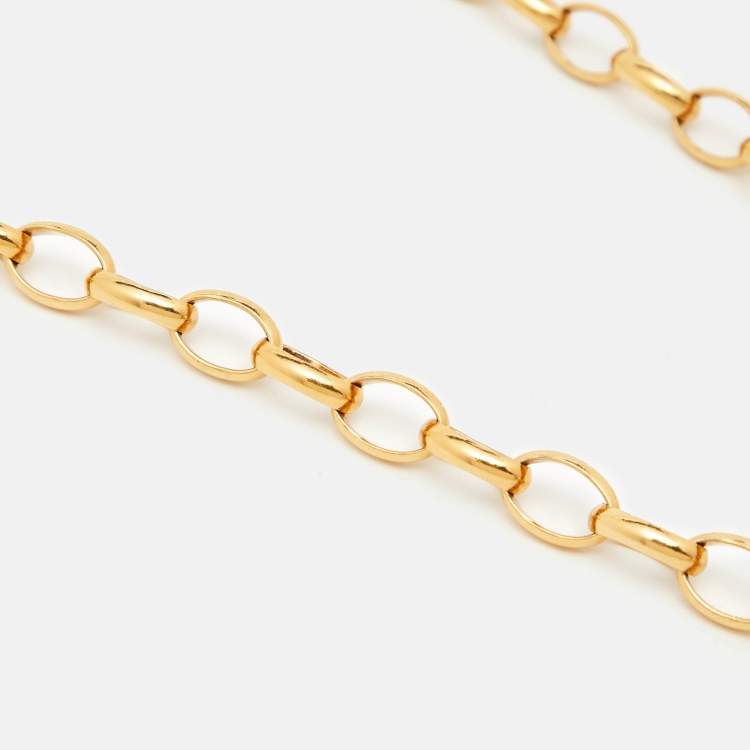 Pre Owned Chanel Vintage Gold Tone CC Logo Pendant Chain Belt