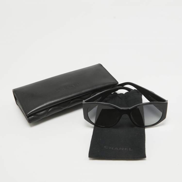 Pre Owned Chanel Black Gradient 5411 CC Oval Sunglasses