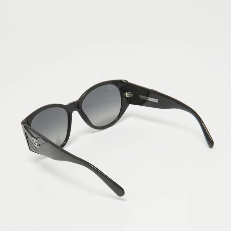 Pre Owned Chanel Black Gradient 5411 CC Oval Sunglasses