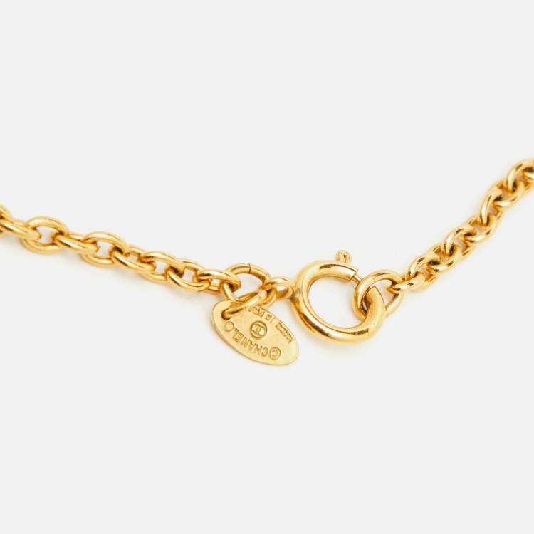 Pre Owned Chanel CC Gold Tone Necklace