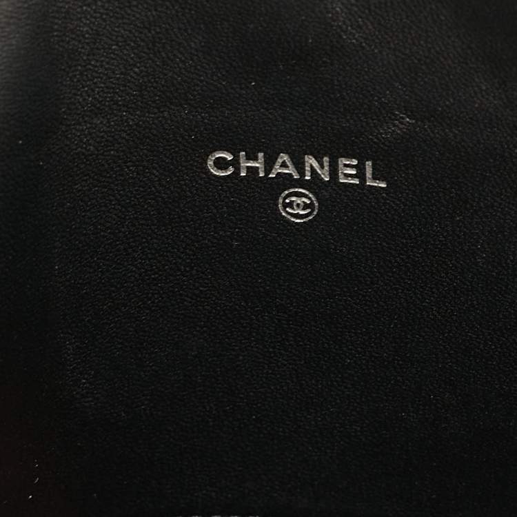 Pre Owned Chanel Black Quilted Leather CC iPad Case
