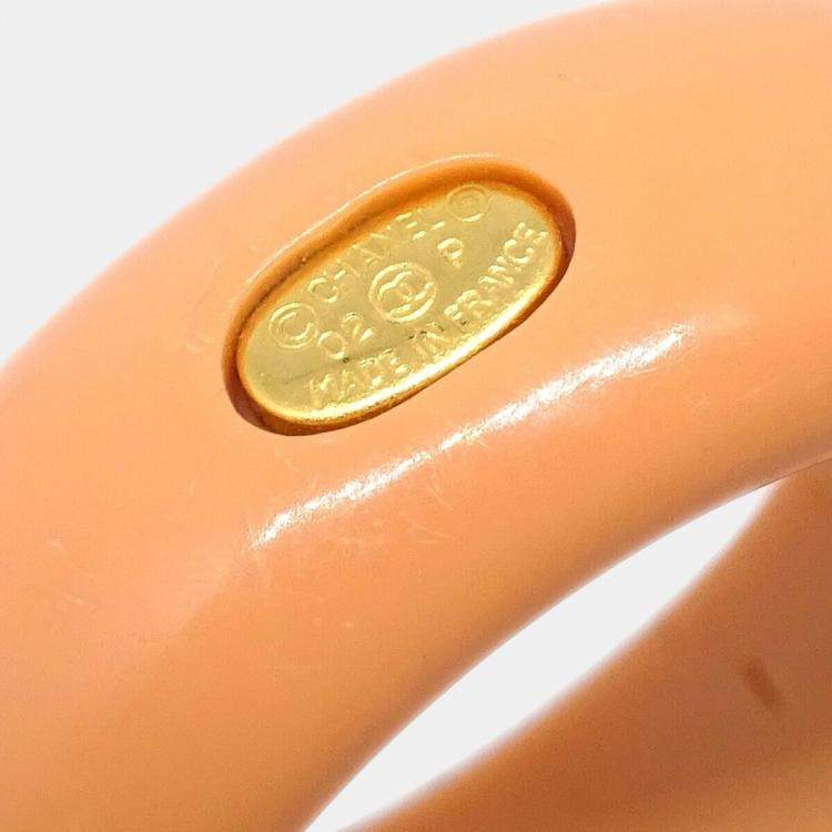 Pre Owned Chanel Orange Rhinestone Ring EU 53