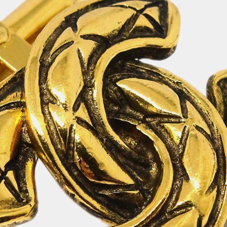 Pre Owned Chanel CC Gold Cuffs 