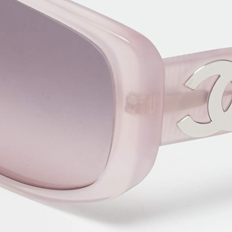 Pre Owned Chanel Pink 1734/S1 Shield Sunglasses