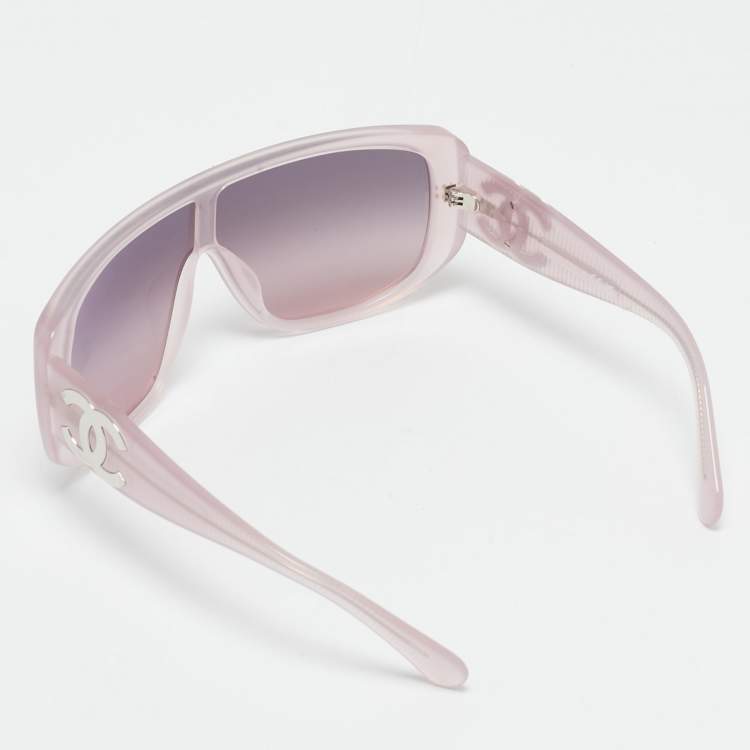 Pre Owned Chanel Pink 1734/S1 Shield Sunglasses