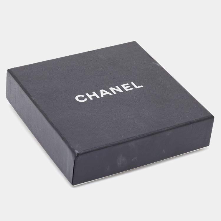 Pre Owned Chanel CC Faux Pearl Composite Silver Tone Long  Necklace 