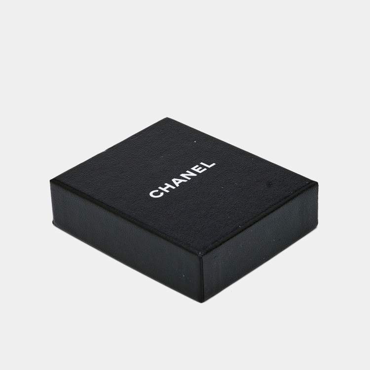 Pre Owned Chanel CC Resin Crystal Moon Silver Tone Brooch