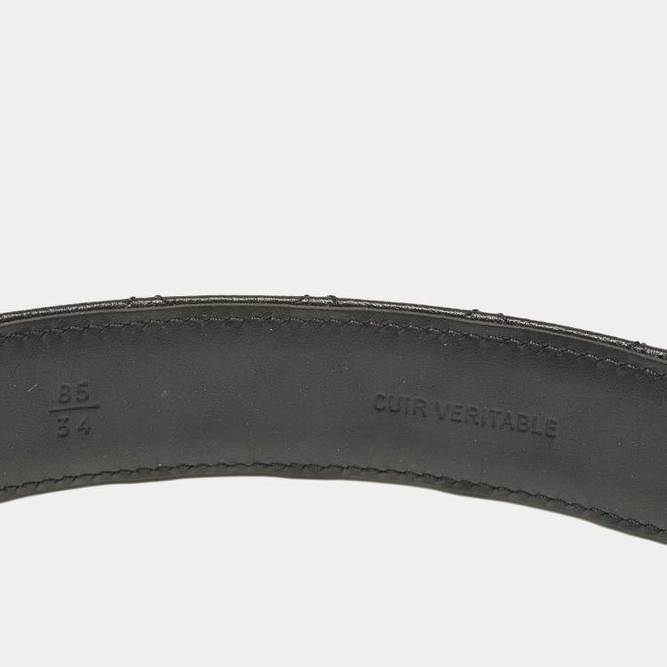 Pre Owned Chanel Black Quilted Leather CC Chain Belt 85CM