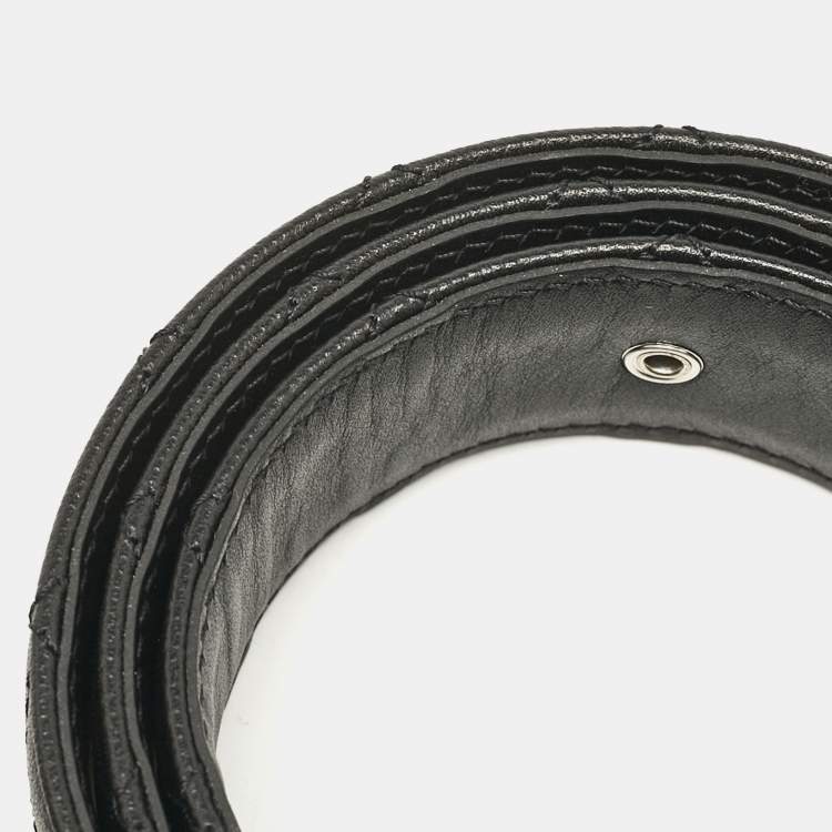 Pre Owned Chanel Black Quilted Leather CC Chain Belt 85CM