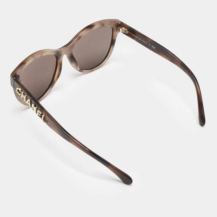 Pre Owned Chanel Brown Gradient 5458 Logo Butterfly Sunglasses