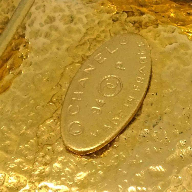 Pre Owned Chanel Gold Plated Cross Brooch Pin 