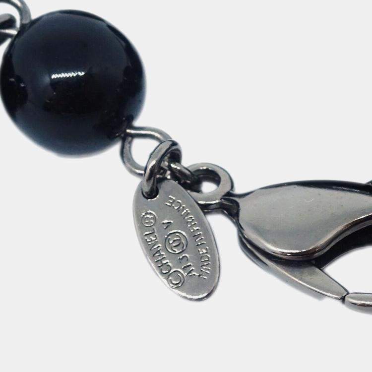 Pre Owned Chanel Black Artificial Pearl Bracelet 