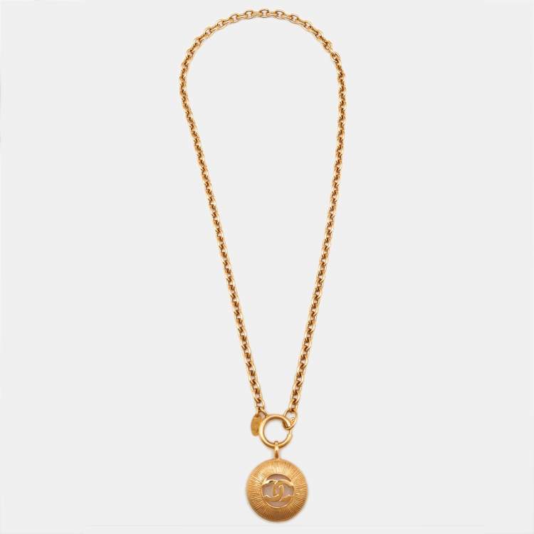 Pre Owned Chanel CC Gold Tone Necklace