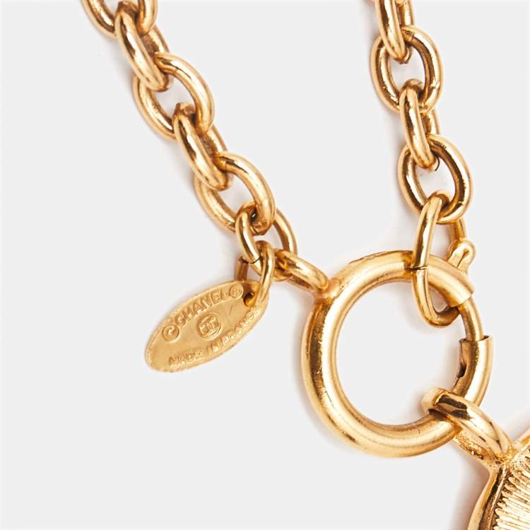Pre Owned Chanel CC Gold Tone Necklace