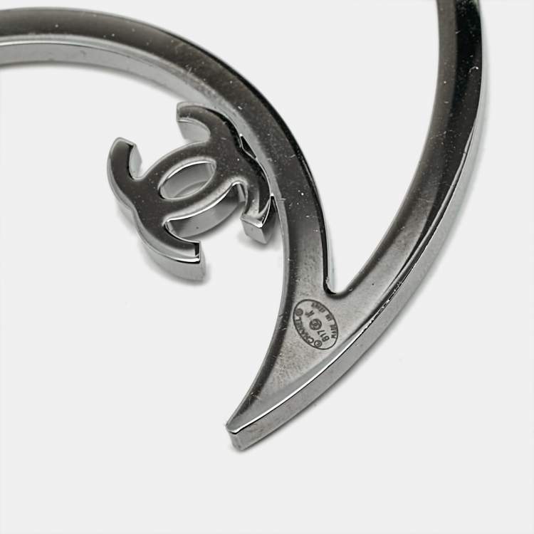 Pre Owned Chanel CC Moon Crystals Silver Tone Brooch