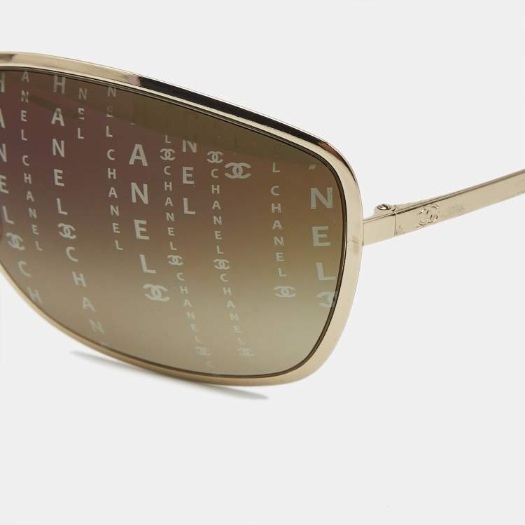 Pre Owned Chanel Black Gradient 71212 Runaway Shield Sunglasses