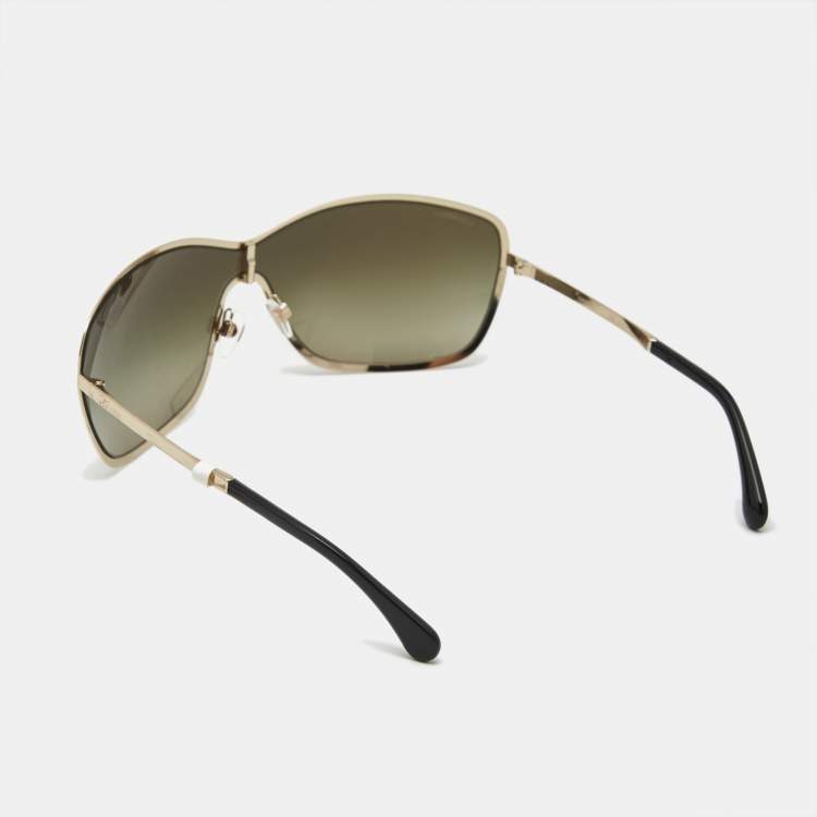 Pre Owned Chanel Black Gradient 71212 Runaway Shield Sunglasses