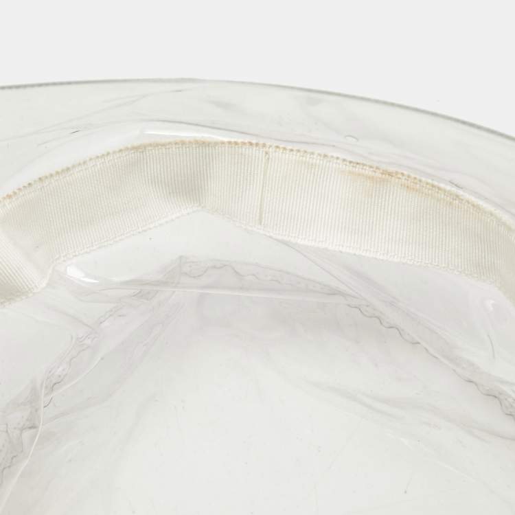 Pre Owned Chanel Transparent Rain Boater Hat L