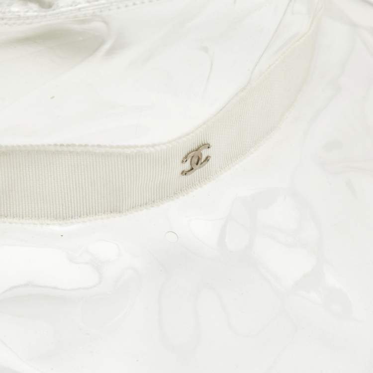 Pre Owned Chanel Transparent Rain Boater Hat L