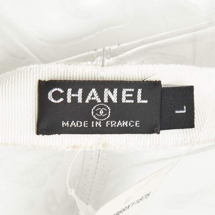 Pre Owned Chanel Transparent Rain Boater Hat L