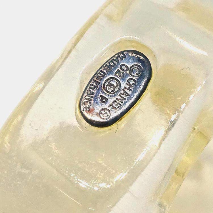 Pre Owned Chanel Ring Clear Acrylic Size 53