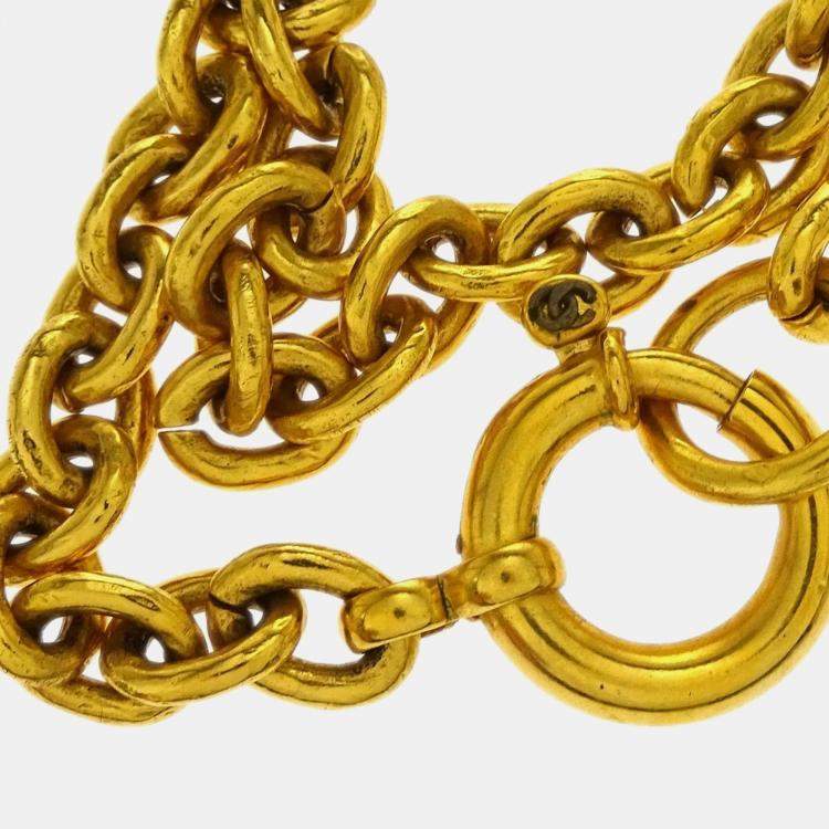 Pre Owned Chanel Gold Chain Pendant Necklace 