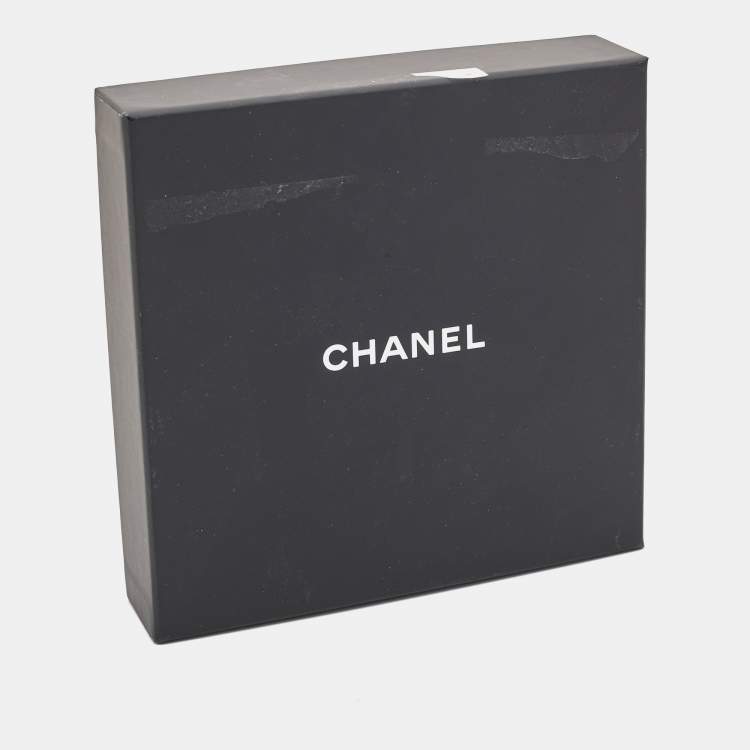 Pre Owned Chanel Starburst CC Enamel Crystals Silver Tone Brooch