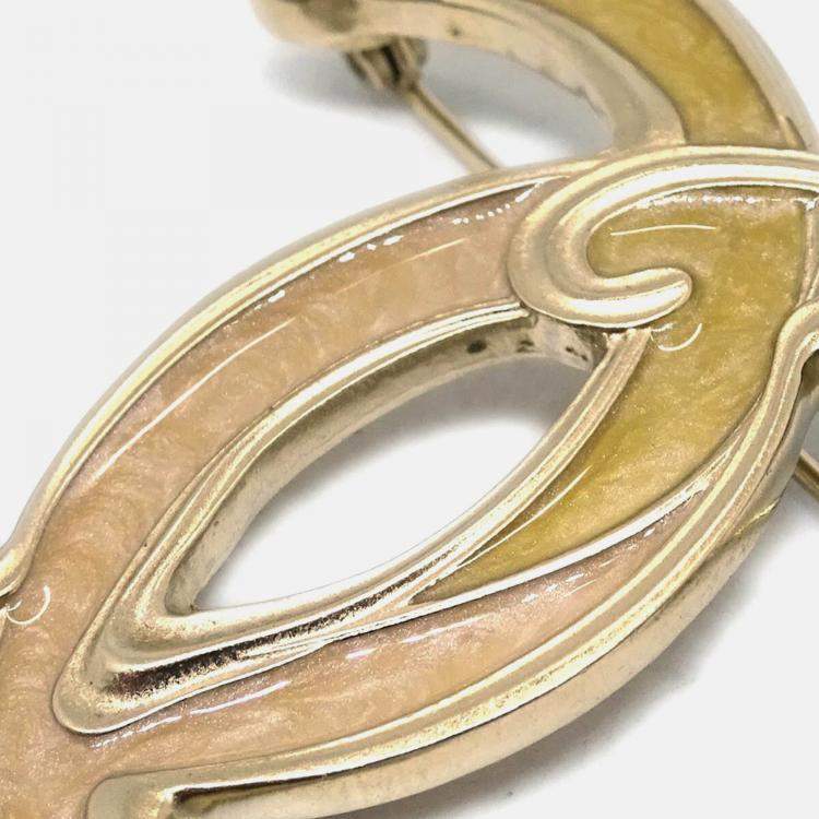 Pre Owned Chanel CC Brooch Pin Gold 10P