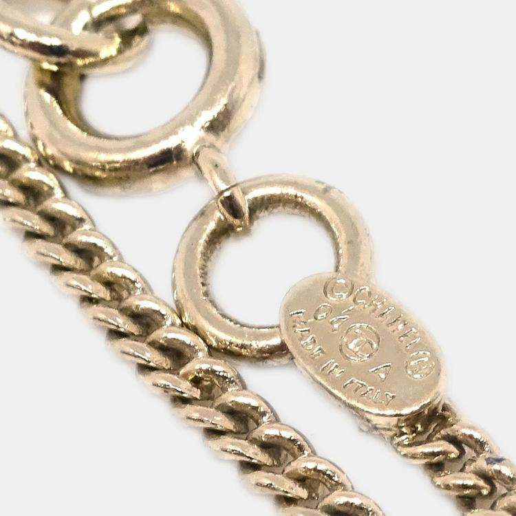 مملوكة مسبقًا Chanel Gold Chain Bracelet Rhinestone
