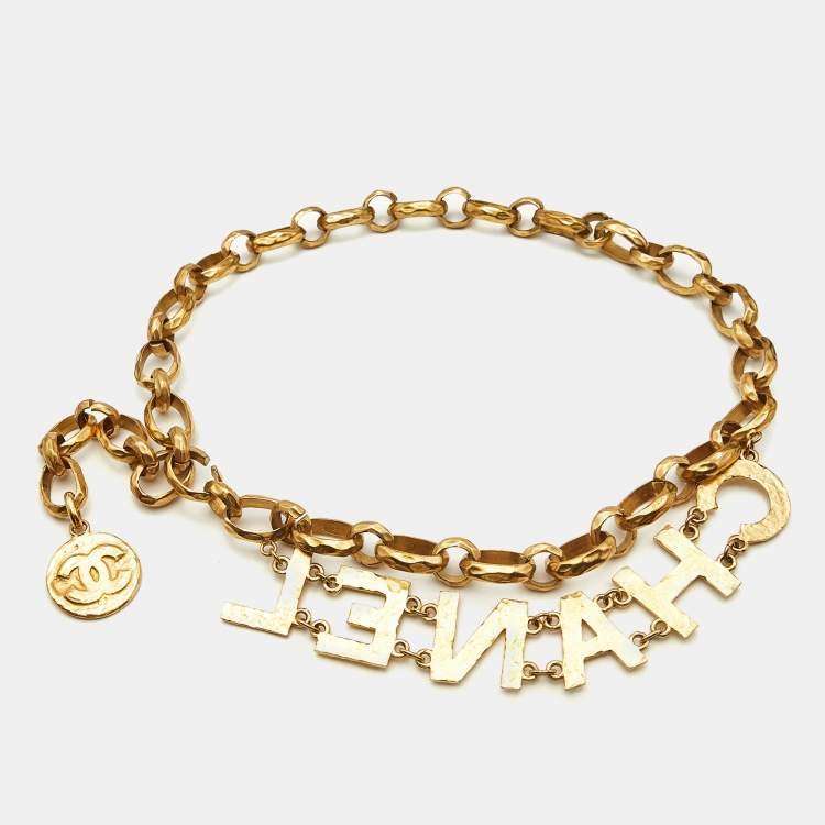 Pre Owned Chanel Gold Tone Chain Link Belt