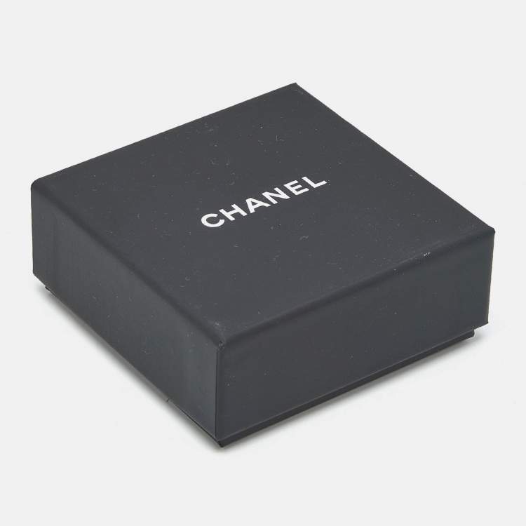 Pre Owned Chanel CC Crystal Embellished Gold Tone Pin Brooch